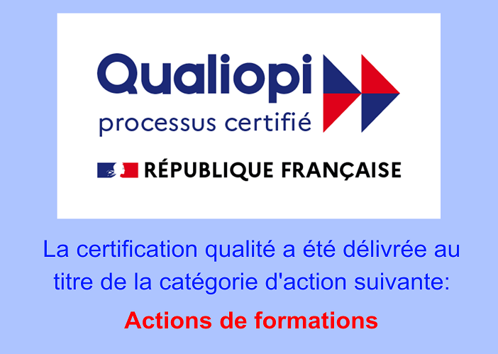 Logo officiel certification Qualiopi pour les actions de formations du Centre therapose Formations